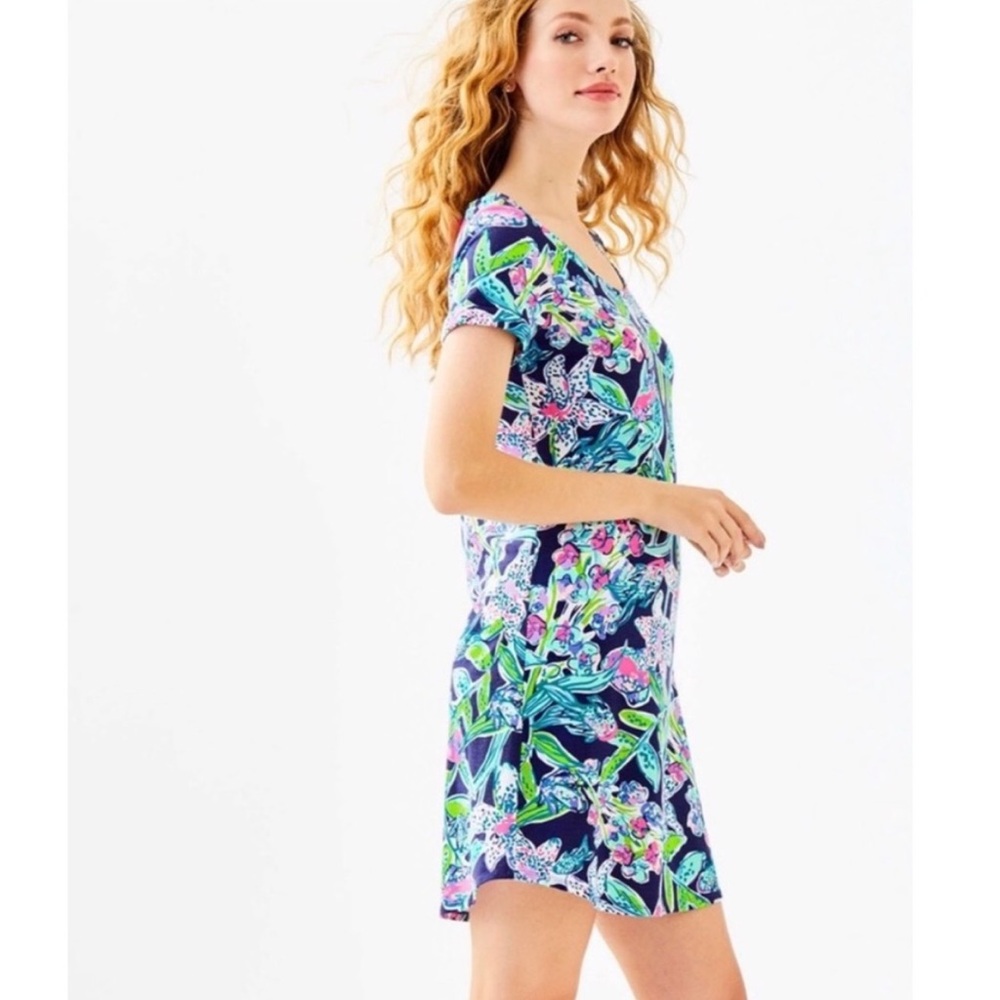 Lilly Pulitzer Tammy Dress Sway this Way Tropical Fish T-Shirt Dress Large